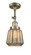 Franklin Restoration One Light Semi-Flush Mount in Antique Brass (405|201FABG146)