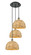 Ballston Three Light Pendant in Black Antique Brass (405|113B3PBABRBD12NAT)