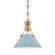 Painted No.2 One Light Pendant in Aged Brass/Blue Bird (70|MDS351AGBBB)