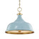 Painted No.1 Three Light Pendant in Aged Brass/Blue Bird (70|MDS300AGBBB)