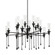 Chisel 16 Light Chandelier in Black Iron (70|4142BI)