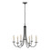 Simple Lines Simple Sweep 6 Arm Chandelier in Black (39|101160SKT10)