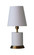 Geo One Light Table Lamp in White With Weathered Brass Accents (30|GEO306)