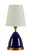 Geo One Light Table Lamp in Navy Blue with Weathered Brass (30|GEO209)