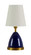 Geo One Light Table Lamp in Navy Blue With Weathered Brass Accents (30|GEO209)