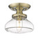 Nash One Light Semi-Flush Mount in Aged Brass (62|3419SFABCLR)