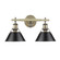 Orwell Two Light Bath Vanity in Aged Brass (62|3306BA2ABBLK)