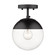 Dixon One Light Semi-Flush Mount in Matte Black (62|3219SFBLKBLK)