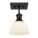Hines One Light Semi-Flush Mount in Matte Black (62|31181SFBLKOP)
