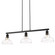 Carver Three Light Linear Pendant in Matte Black (62|0305LPBLKCLR)