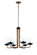 Outer Limits Six Light Chandelier in Painted Bronze W/Natural Brush (42|P1505416)