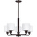 Canfield Five Light Chandelier in Bronze (1|3128805EN3710)
