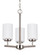 Oslo Three Light Chandelier in Brushed Nickel (1|31160EN3962)