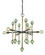 Gamma Six Light Chandelier in Antique Brass with Matte Black Accents (8|L1048ABMBLACK)