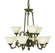 Napoleonic Nine Light Chandelier in Antique Silver with Champagne Marble Glass Shade (8|7889ASCM)
