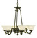 Napoleonic Six Light Chandelier in Antique Silver with Champagne Marble Glass Shade (8|7886ASCM)