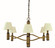 Hampton Six Light Chandelier in Antique Brass and Matte Black (8|5636ABMBLACK)