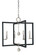 Minimalist Elegant Four Light Chandelier in Polished Nickel/Matte Black (8|5364PNMBLACK)