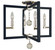 Minimalist Elegant Four Light Flush / Semi-Flush Mount in Polished Nickel/Matte Black (8|5363PNMBLACK)