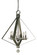 Ice Six Light Chandelier in Polished Nickel with Matte Black Accents (8|4926PNMBLACK)