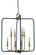 Boulevard Four Light Chandelier in Polished Nickel with Matte Black Accents (8|4918PNMBLACK)