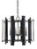 Louvre Six Light Chandelier in Antique Brass with Matte Black Accents (8|4807ABMBLACK)