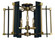 Louvre Five Light Flush / Semi-Flush Mount in Antique Brass with Matte Black Accents (8|4803ABMBLACK)