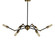 Felix Six Light Chandelier in Antique Brass with Matte Black (8|4688ABMBLACK)