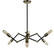 Felix Six Light Chandelier in Antique Brass with Matte Black (8|4686ABMBLACK)
