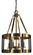 Pantheon Four Light Chandelier in Antique Brass with Matte Black (8|4664ABMBLACK)