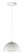 Hemisphere LED Pendant in Gloss White / Aluminum (86|E24902GWAL)