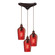 Hammered Glass Three Light Pendant in Oil Rubbed Bronze (45|103313HRD)