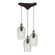 Hammered Glass Three Light Pendant in Oil Rubbed Bronze (45|103313CLR)