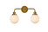 Hanson Two Light Bath in Brass and Frosted Shade (173|LD7032W19BR)