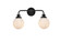 Hanson Two Light Bath in Black and Frosted Shade (173|LD7032W19BK)