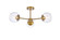 Briggs Three Light Flush Mount in brass (173|LD648F26BR)