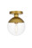 Eclipse One Light Flush Mount in Brass and Clear (173|LD6055BR)