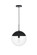 Eclipse One Light Pendant in Black and Clear (173|LD6045BK)