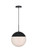 Eclipse One Light Pendant in Black and frosted white (173|LD6044BK)