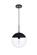 Eclipse One Light Pendant in Black and Clear (173|LD6039BK)