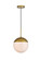 Eclipse One Light Pendant in Brass and frosted white (173|LD6036BR)