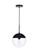 Eclipse One Light Pendant in Black and Clear (173|LD6033BK)