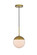 Eclipse One Light Pendant in Brass and frosted white (173|LD6030BR)
