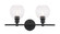 Collier Two Light Wall Sconce in Black and Clear glass (173|LD2314BK)