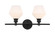Gene Two Light Wall Sconce in Black and Frosted white glass (173|LD2313BK)