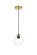 Cashel One Light Pendant in Brass and Clear (173|LD2280BR)