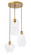 Gene Three Light Pendant in Brass and Clear glass (173|LD2268BR)