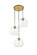 BAXTER Three Light Pendant in Brass and Clear (173|LD2214BR)