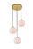BAXTER Three Light Pendant in Brass and frosted white (173|LD2209BR)