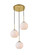 BAXTER Three Light Pendant in Brass (173|LD2209BR)